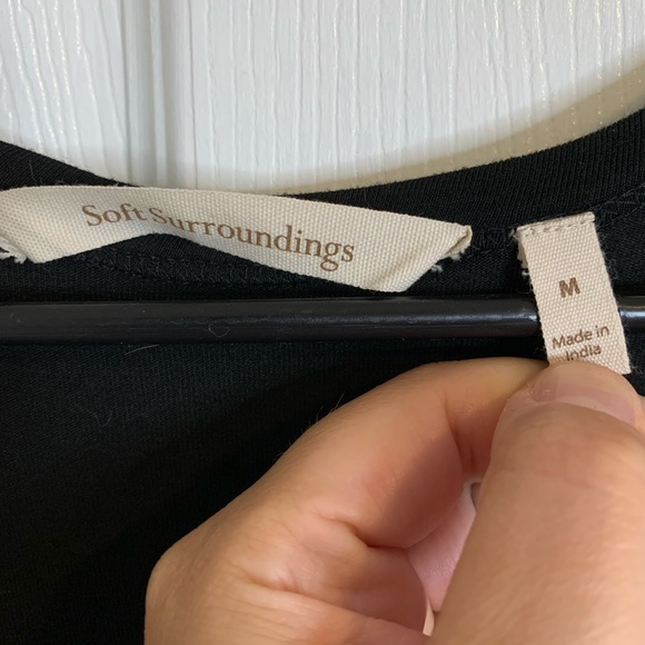 Soft Surroundings Long Sleeve Embroidered Neck Maxi Dress - Picture 5 of 7